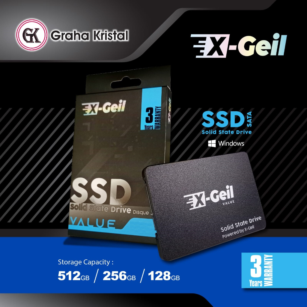 SSD X-GEIL SATA III 512GB GARANSI 3 TAHUN