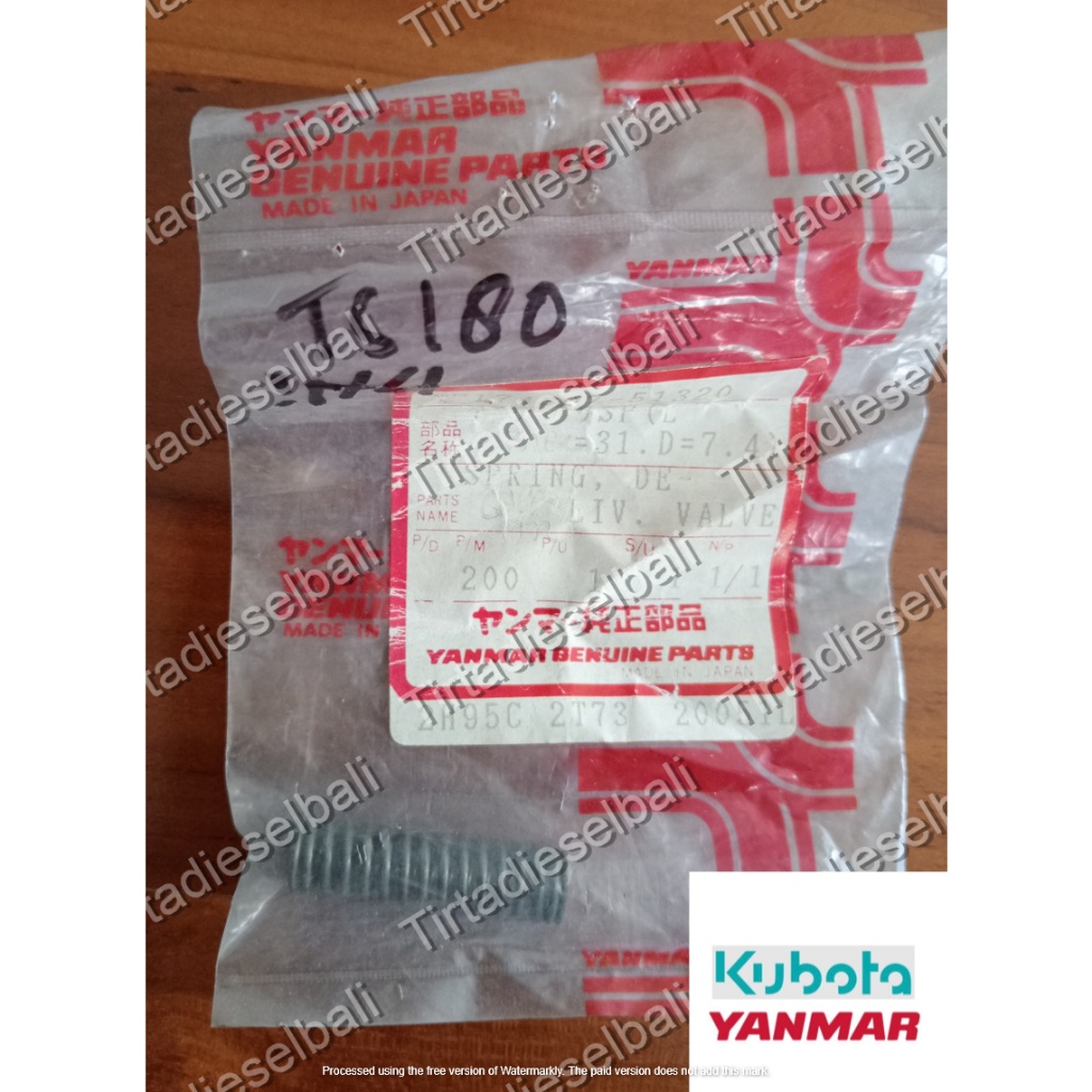 YANMAR  SPRING DELIVERY PER DELIVERY VALVE TS 180 174307-51320 ORIGINAL