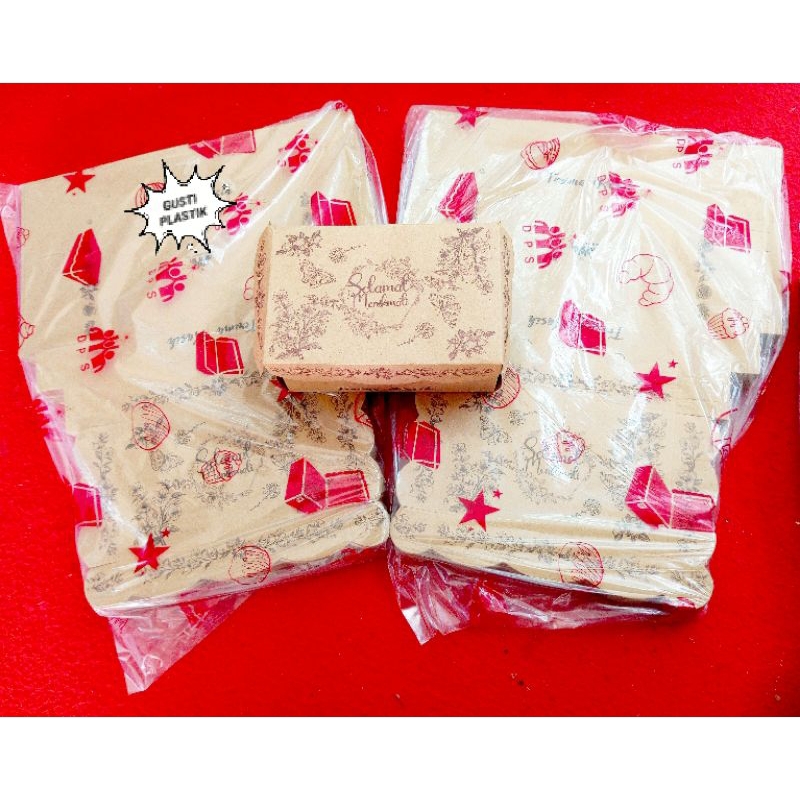 

KOTAK ARK KRAFT MOTIF BUNGA/KOTAK SNACK BOX R3 COKLAT (100 pcs)