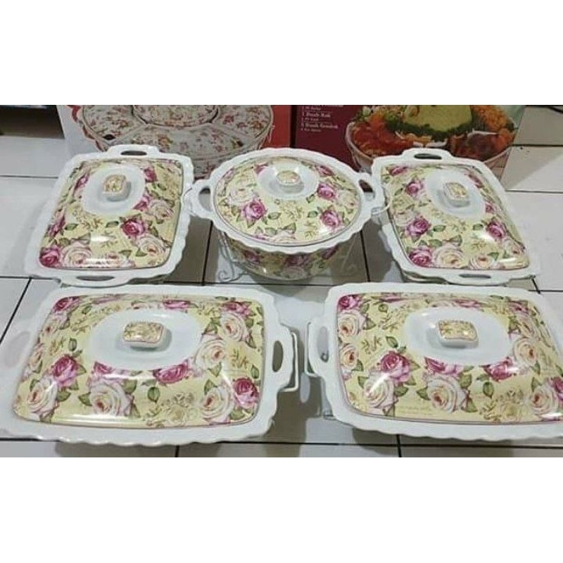 Prasmanan Vicenza set 5 motif mawar melati ayana