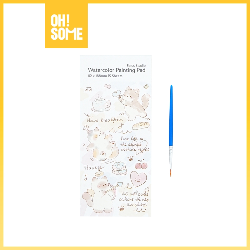 

OHSOME - Fanz Studio Watercolor Painting Pad 15 Sheets/Lembar Mewarnai/Melukis