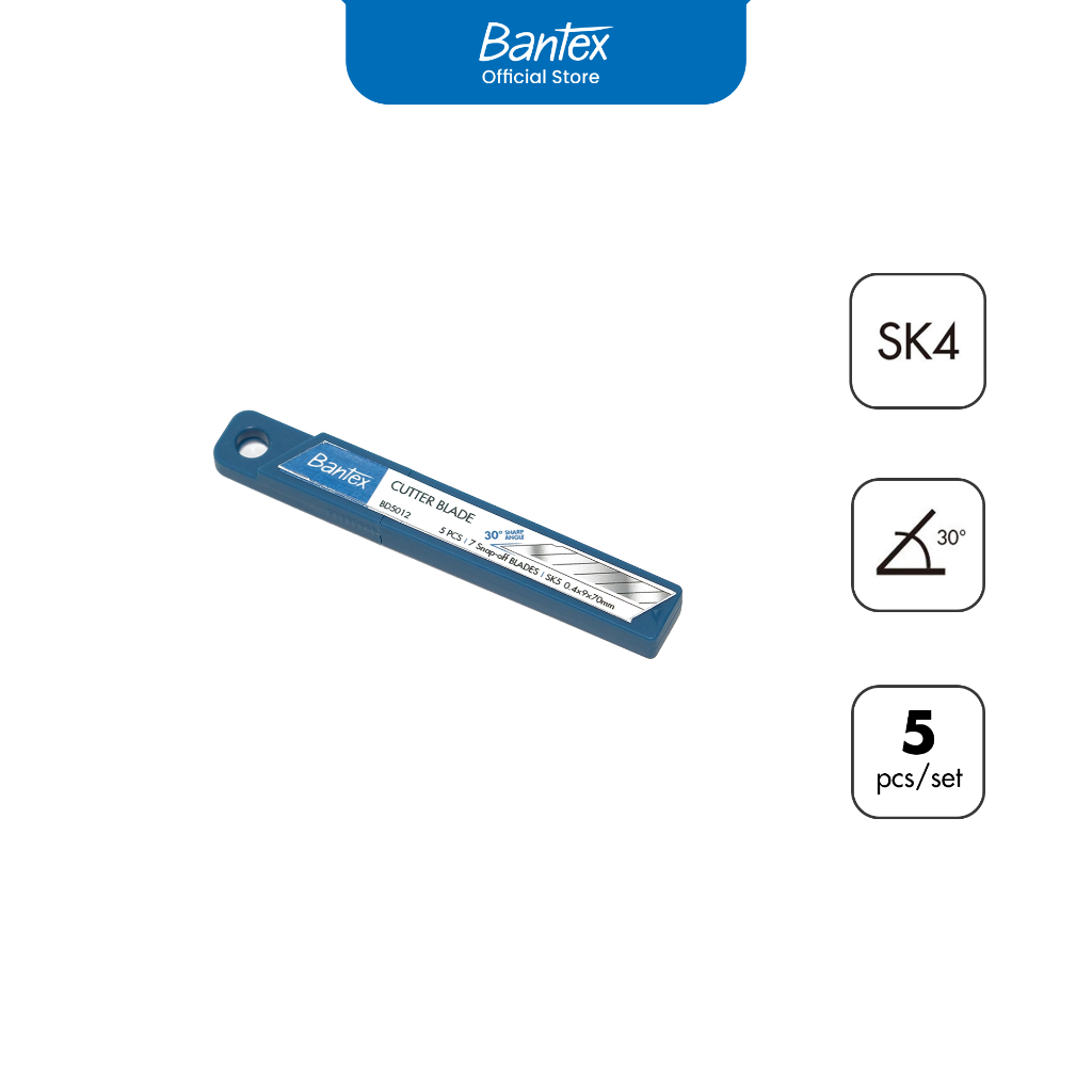 

Bantex Refill Cutter Blade 30 Derajat Sudut Tajam Material SK5 Isi 5 Pcs BD5012