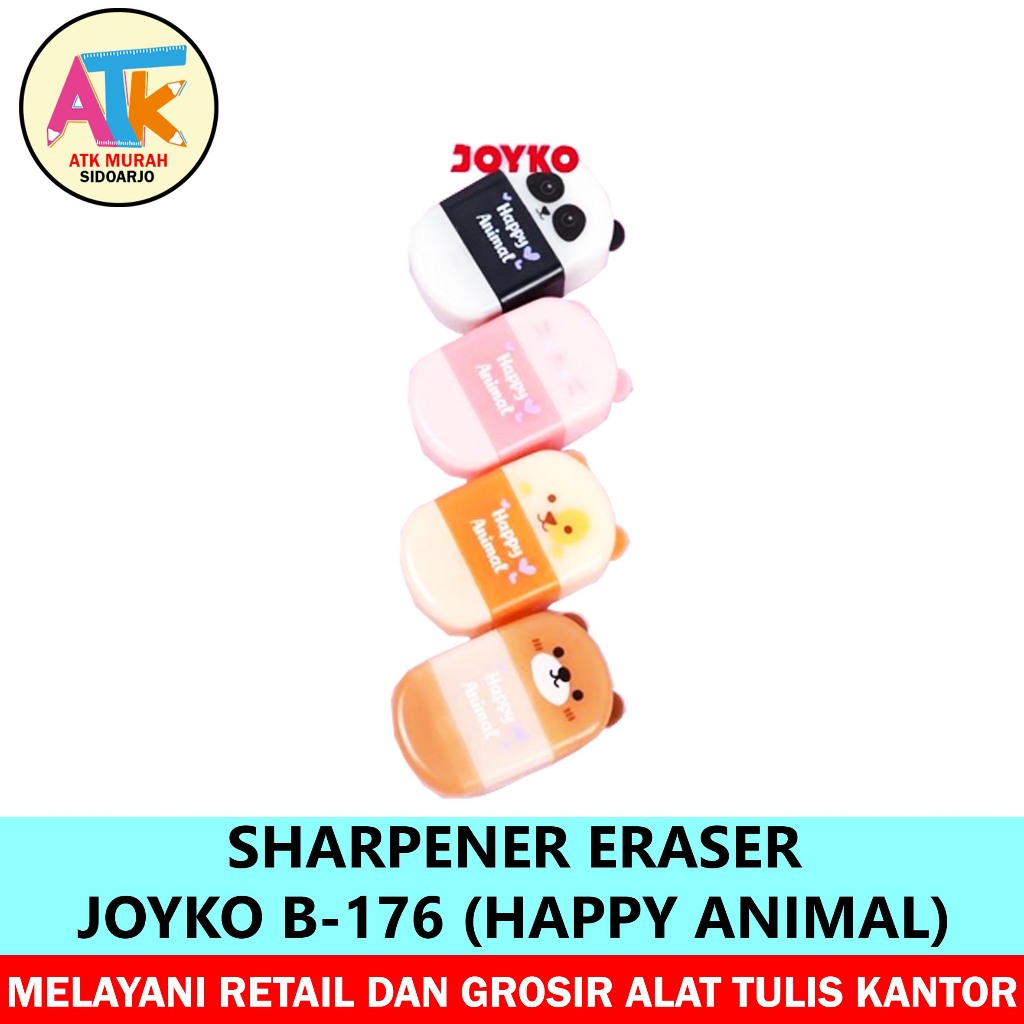 

RAUTAN PENGHAPUS - SHARPENER ERASER JOYKO B-176 (HAPPY ANIMAL)