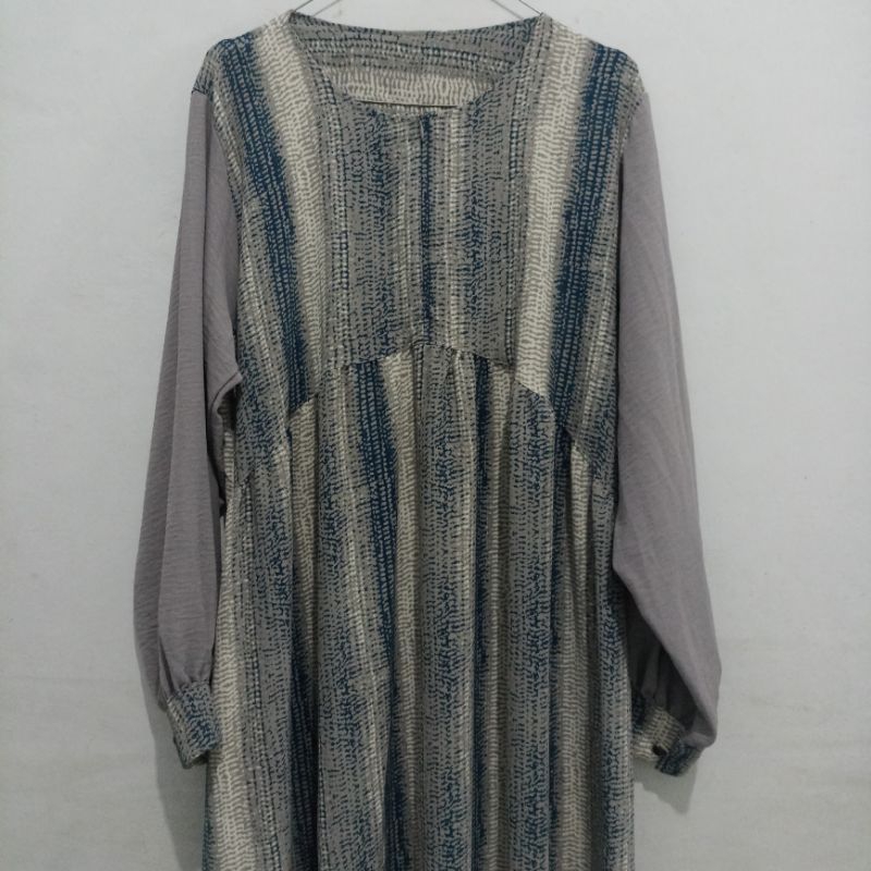 pl gamis abaya wanita crinkle triset preloved new