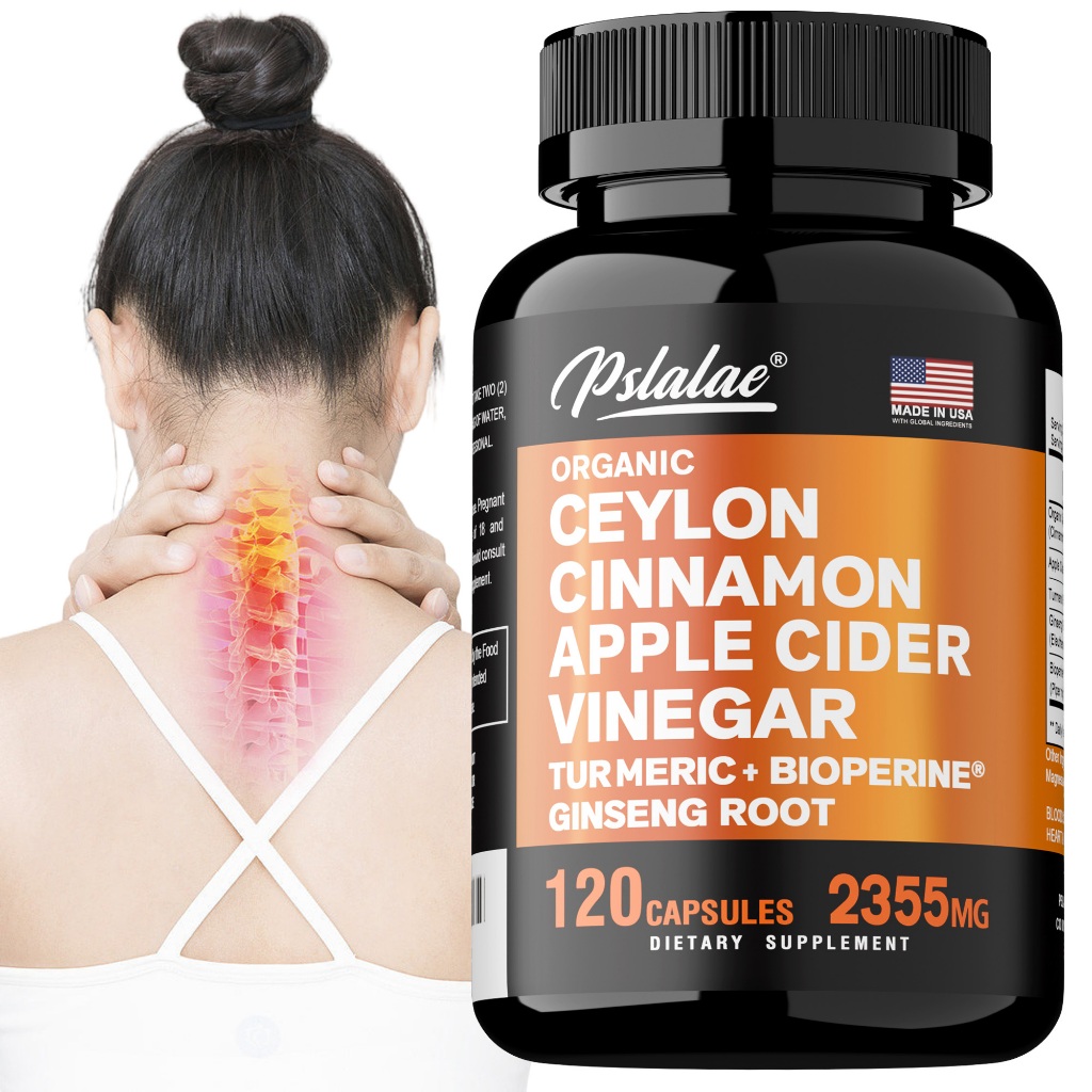 Kapsul Kayu Manis Ceylon Pslalae 5 in 1 dengan Cuka Apel, Kunyit & Ginseng Siberia - 60/120