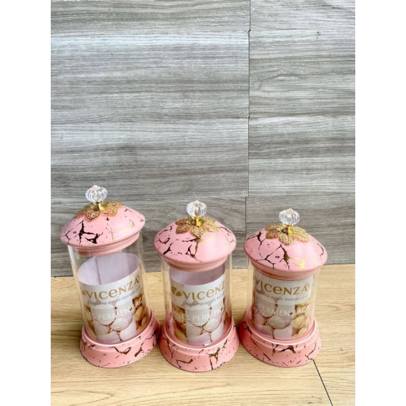 Toples Vicenza Marble GM-301 Isi 3pcs Bahan Kaca Tebal Tutup Keramik
