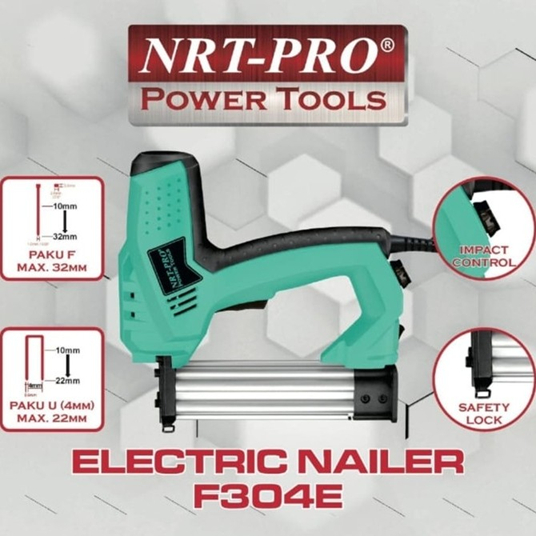NRT-PRO Paku Tembak Listrik 2 in 1 (Paku T + U) F 304 E Air Nailer