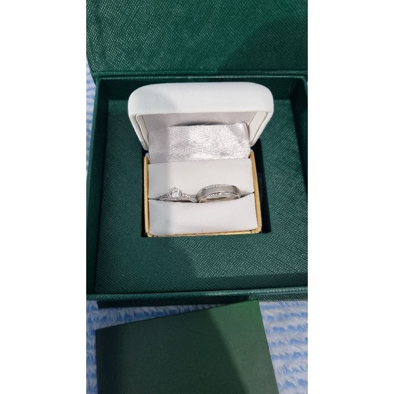 Cincin Couple Silver Lapis Emas Putih