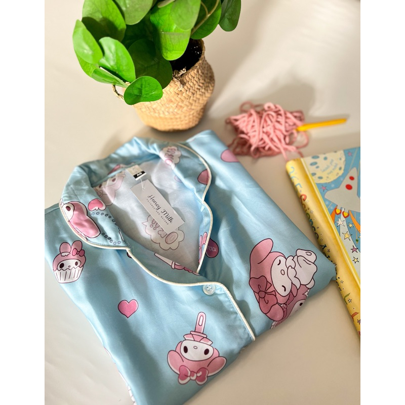 Blue My Melody set piyama Silk HoneyMilk