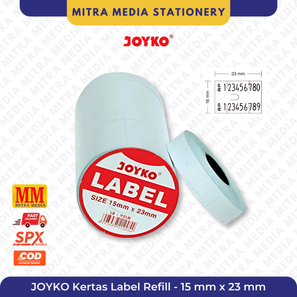 

Kertas Refill Price Label/Label Harga Joyko LB-P2LN 2 LINE/BARIS (Per 1 Roll)