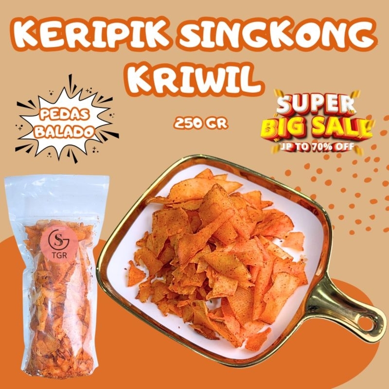 

250GR KERIPIK KRIWIL PEDAS DAUN JERUK FOOD SNACK CEMILAN KERUPUK