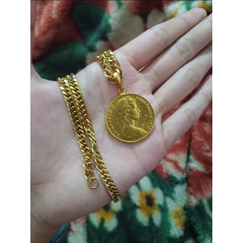 KALUNG KUNINGAN XUPING LAPIS EMAS
