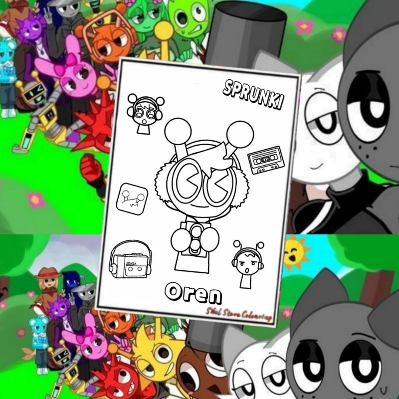 

Kertas Mewarnai Gambar Anak Tema Sprunki Collection / Kertas Gambar Tebal (15 Lembar Gambar)