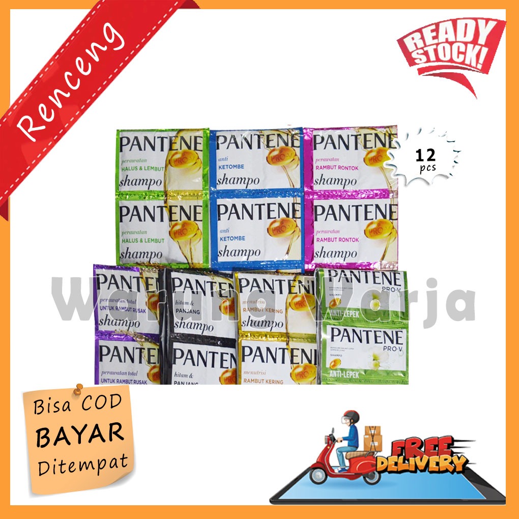 SHAMPO PANTENE SACHET ANTI KETOMBE LEPEK | RONTOK | RUSAK | HALUS LEMBUT | HITAM GLOW  12 pcs 10Ml
