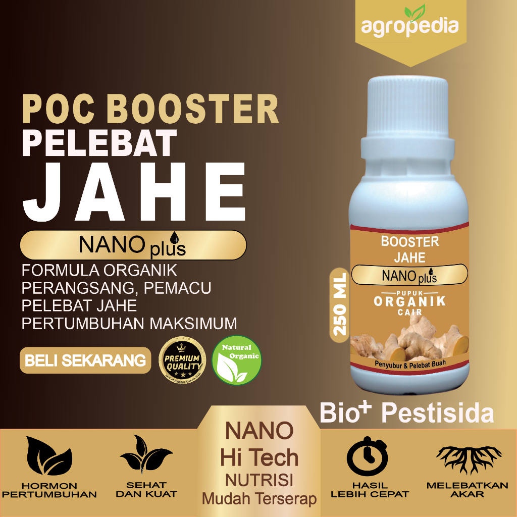 NANOplus Pupuk BOOSTER Tanaman Jahe, Nutrisi Pupuk Cair  Jahe , Pupuk Pelebat Tanaman Bunga Jahe, Pe