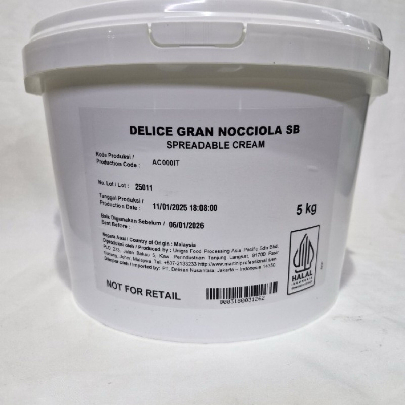 

Delice Gran Nocciola/Master Martini Hazelnut Spread REPACK 500gr kemasan VACUM! ORIGINAL 100%!