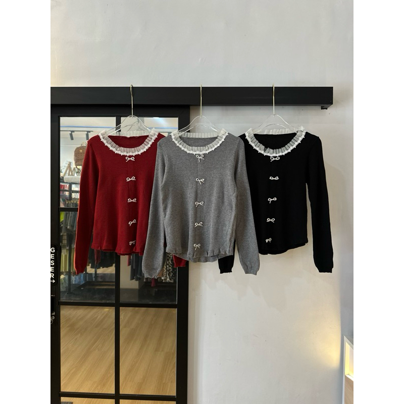 Atasan Lengan panjang Knit premium