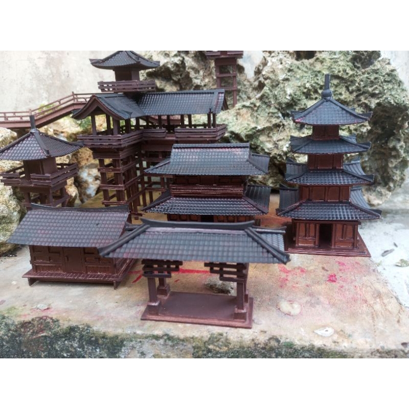 miniatur rumah jepang 1 set