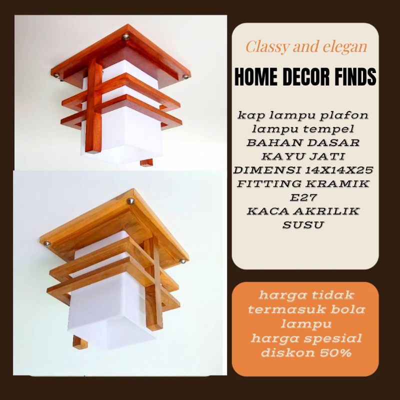 kap lampu plafon lamp tempel dekorasi ruang tamu