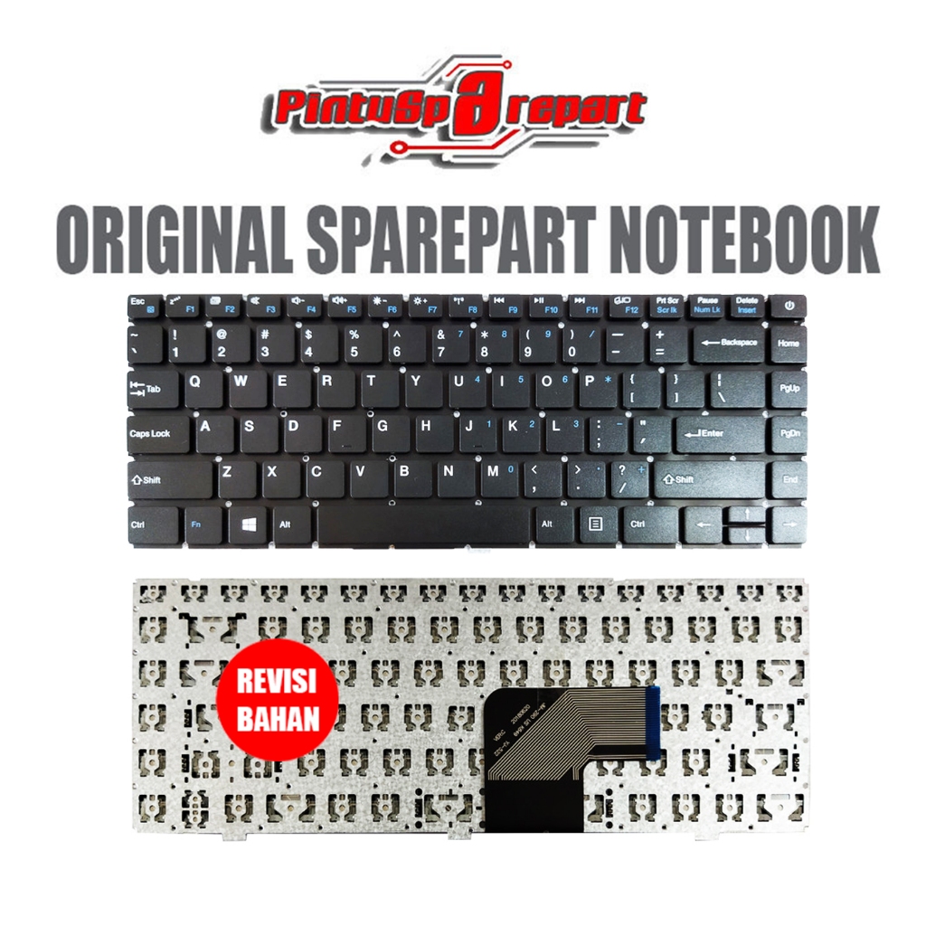 (Genuine Hitam/Black) Original New Baru Keyboard Laptop Axioo Zyrex Sky 232 Ori Asli