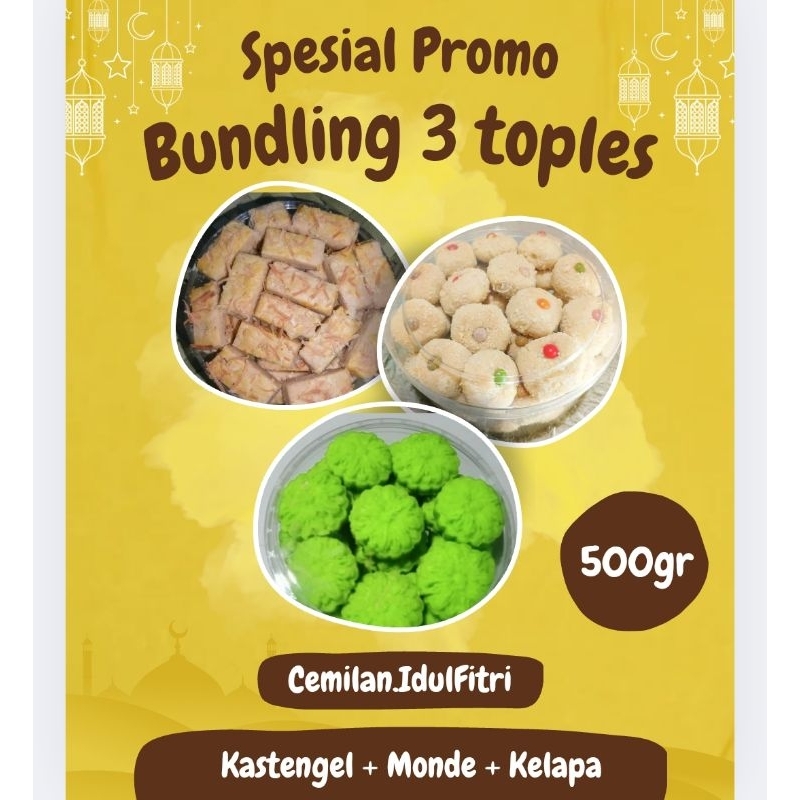 

Bundlin 3 kue 500gr (Kastengel, Monde, Kelapa) | Kue Lebaran
