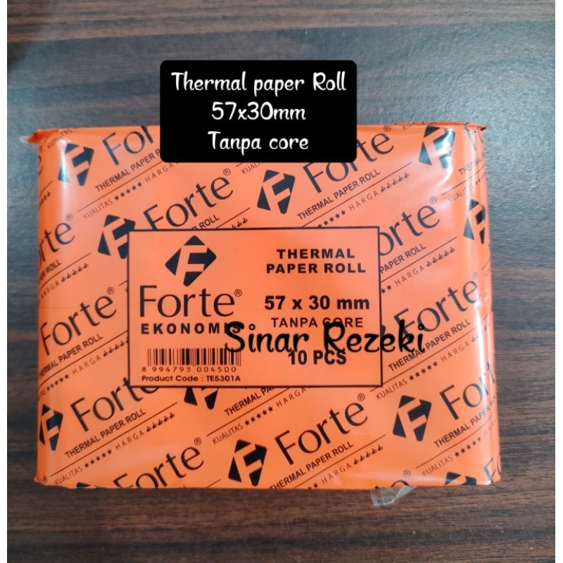 

1 dus = 120 buah!!Thermal coreless forte 57x30mm/kertas thermal forte
