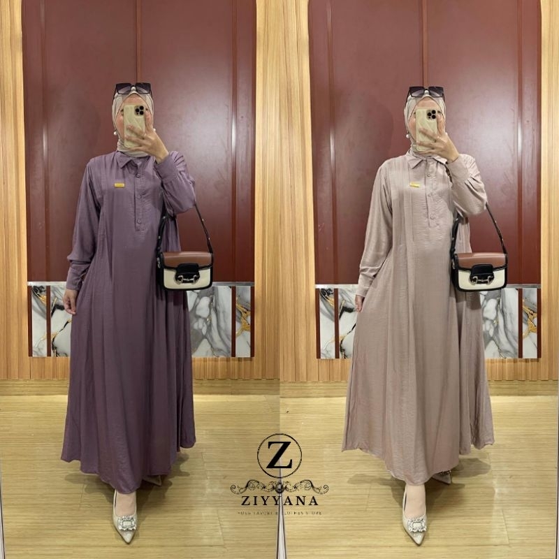 gamis polo linen polos - tiara dress premium | gamis lebaran santai busui