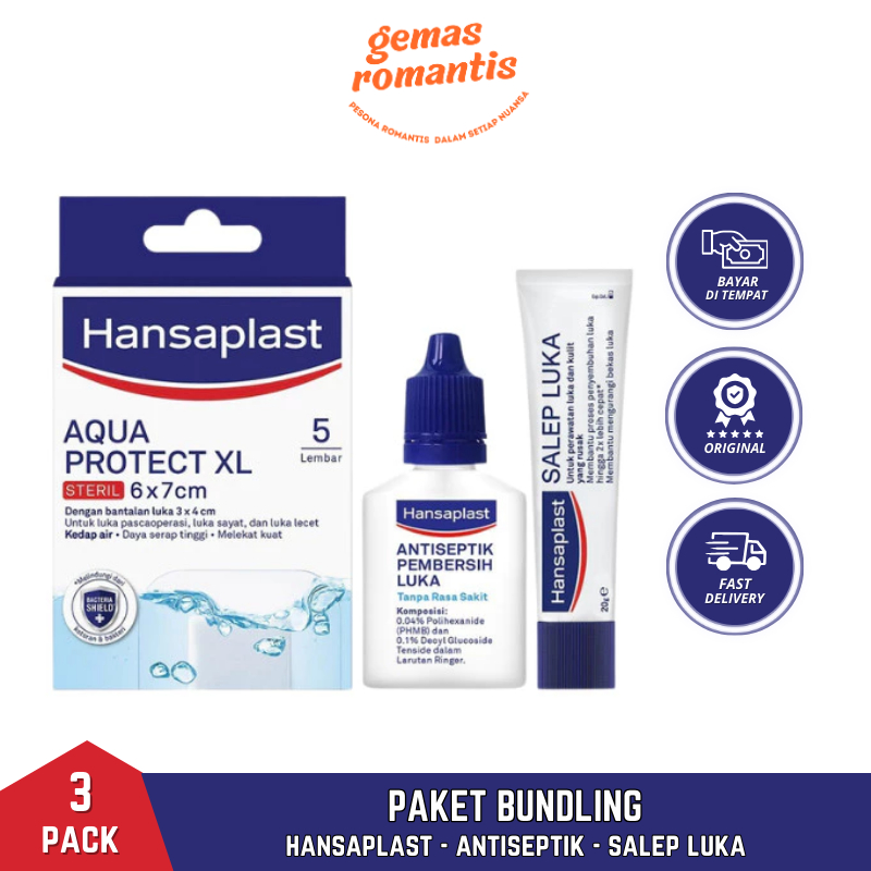 Hansaplast Aqua Protect Steril XL Routine -  Antiseptik Tetes 20mL -  Salep Luka 20g