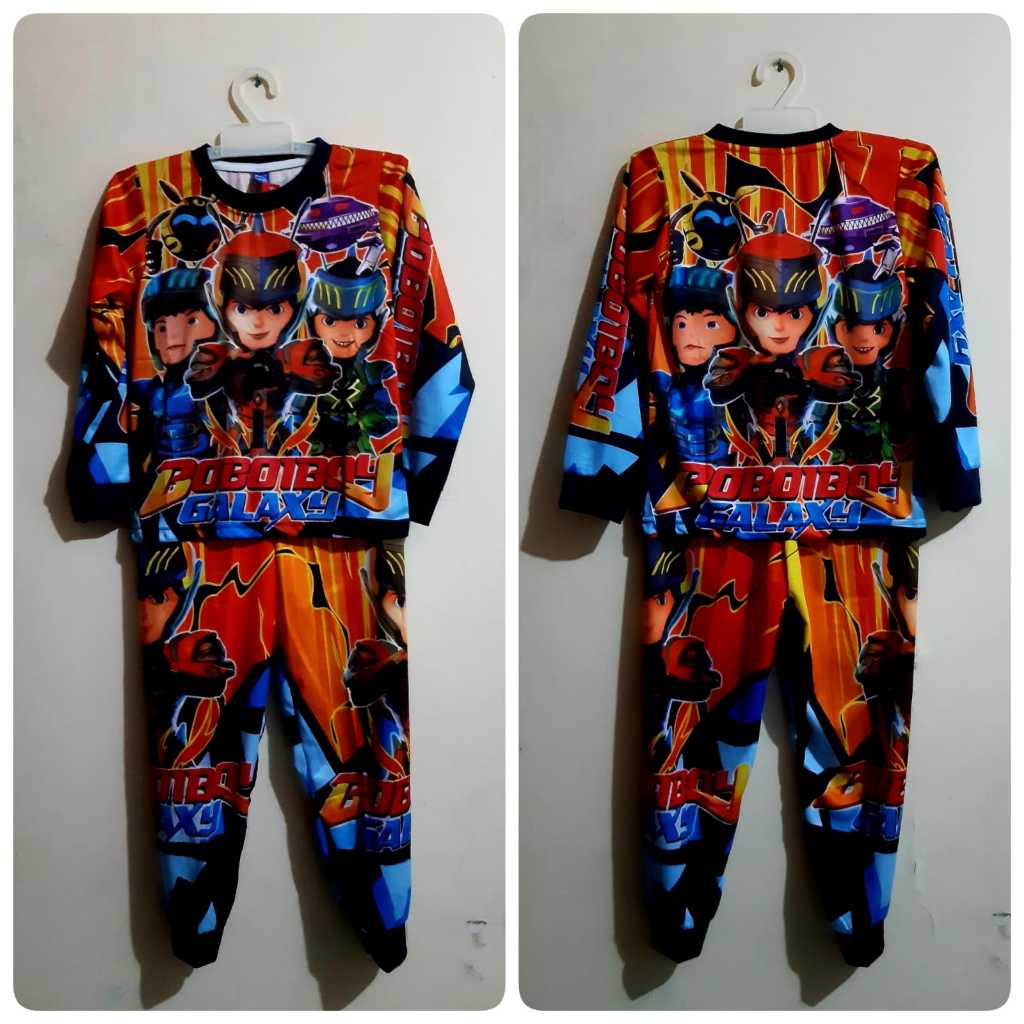SC COLLECTION | BAJU SETELAN PANJANG ANAK LAKI-LAKI MOTIF BOBOIBOY UNTUK 2-10 TAHUN | SETELAN KAOS A