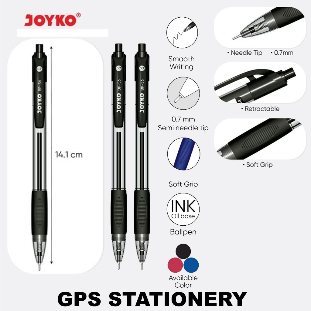

Ball Pen Pulpen Pena Joyko BP-56 0.7 mm ISI 12 PCS