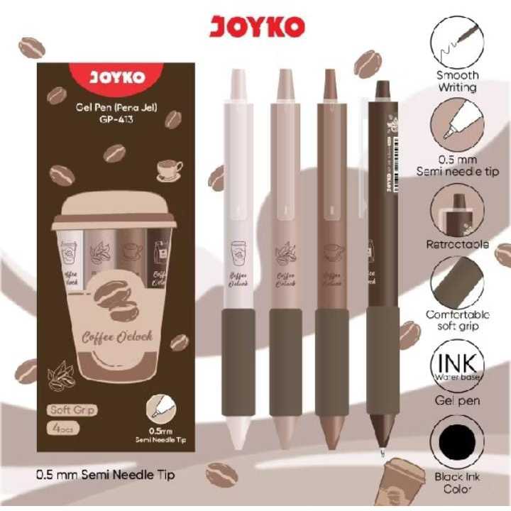 

Gel Pen Pulpen Pena Joyko GP-413 Coffee O'clock 0.5 mm