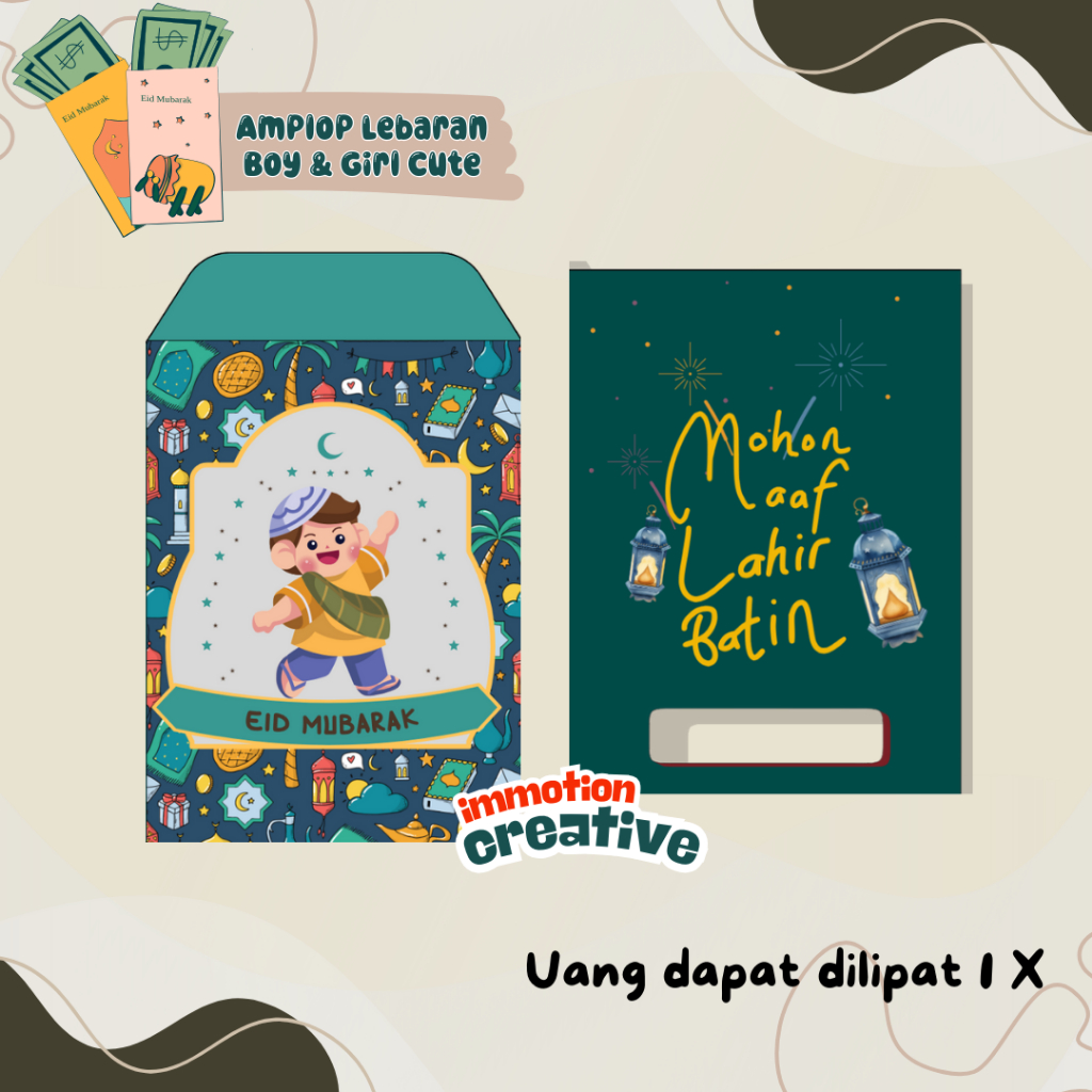 

10 Pcs Amplop Lebaran Lucu Anak-anak Lebaran Idul Fitri