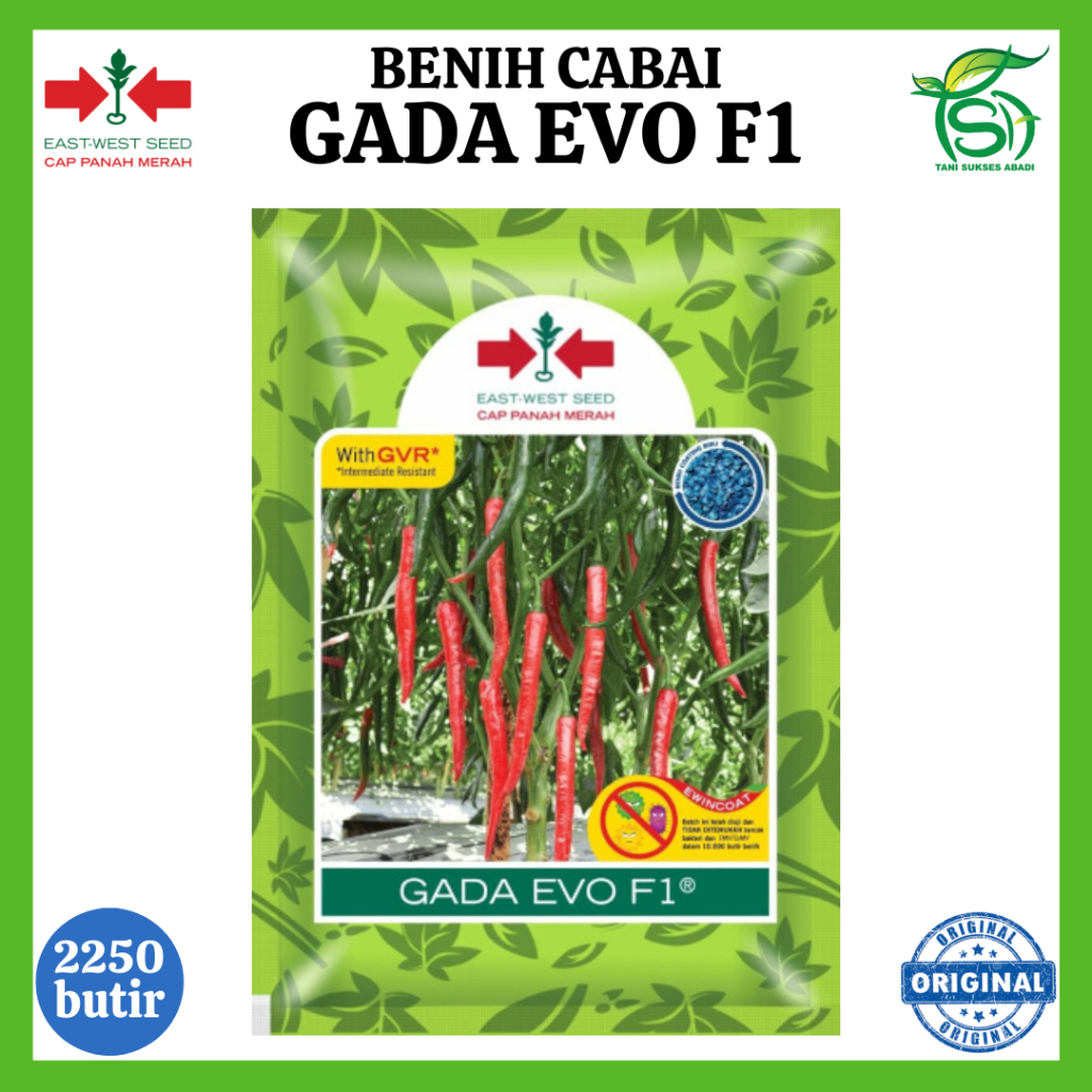 Benih Cabai GADA EVO F1 Kemasan 2250 Butir - Bibit Cabe Merah Besar Cap Panah Merah