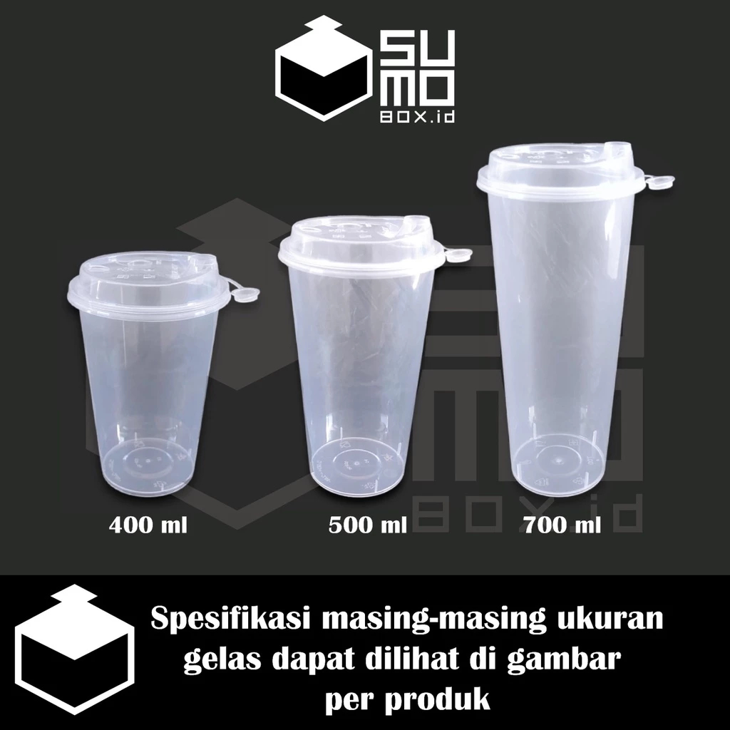 Cup injection + Tutup isi 25pcs (14oz / 16oz / 22oz) Cup Injection Reusable
