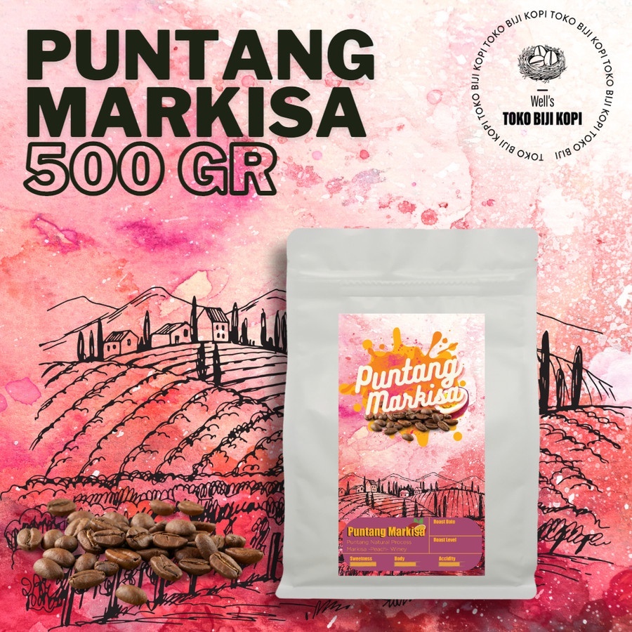

Well's Toko Biji Kopi - KOPI ARABIKA PUNTANG MARKISA ROASTED BEAN COFFEE - 500 GRAM