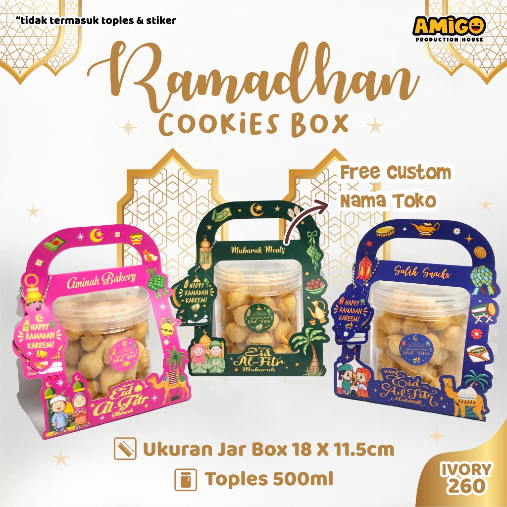 

Box Hampers Lebaran Idul Fitri Box Jinjing Kotak Toples Tabung Box Kue Kering Parcel Hampers 500ml