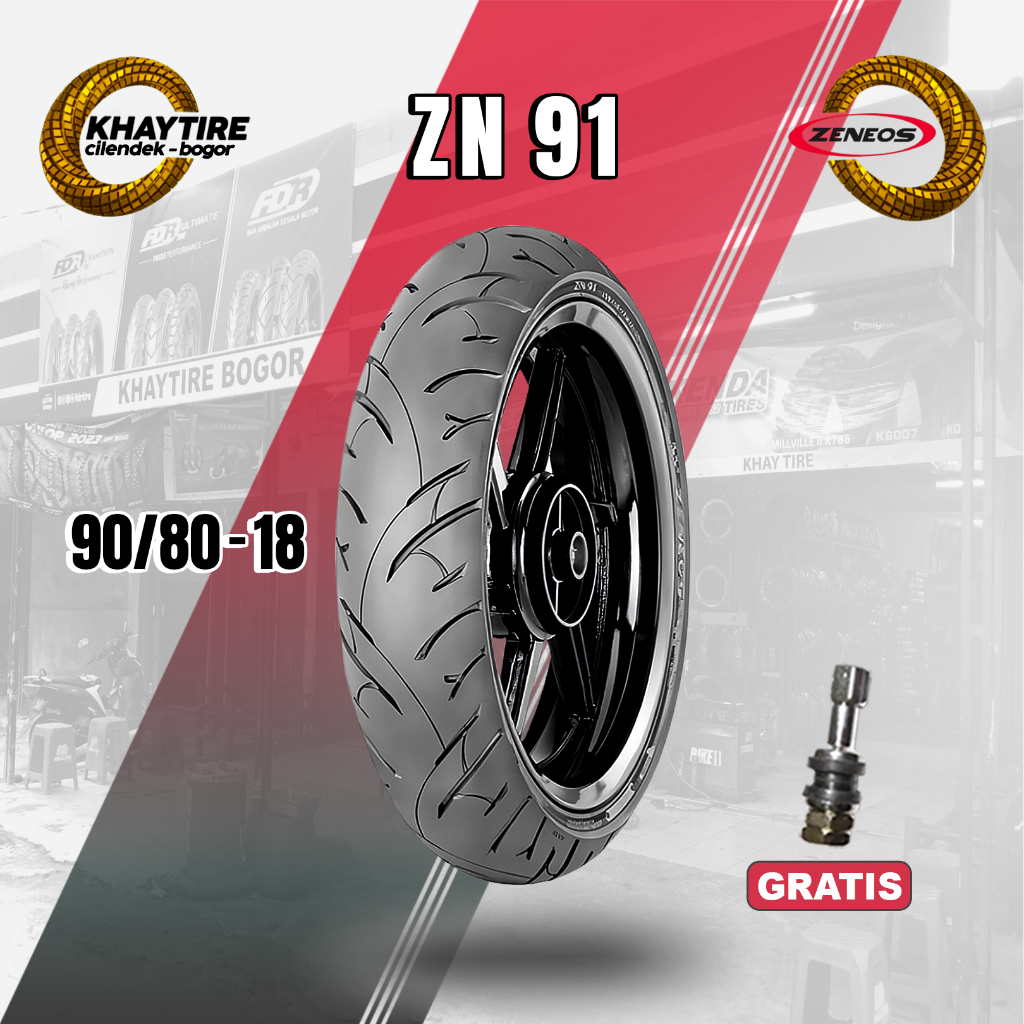 Sepasang/Satuan Ban Motor Rx King-Tiger-Thunder ZENEOS ZN91 Ring 18 Tubeless
