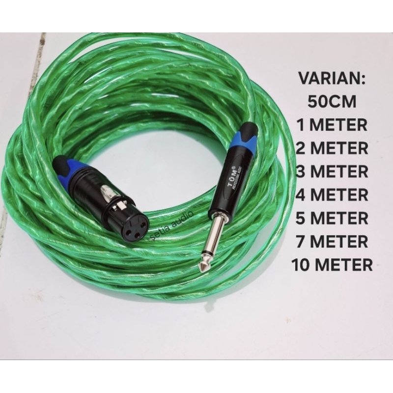 Kabel Mic Microphone makita jek xlr female ke jek akai Gold tum