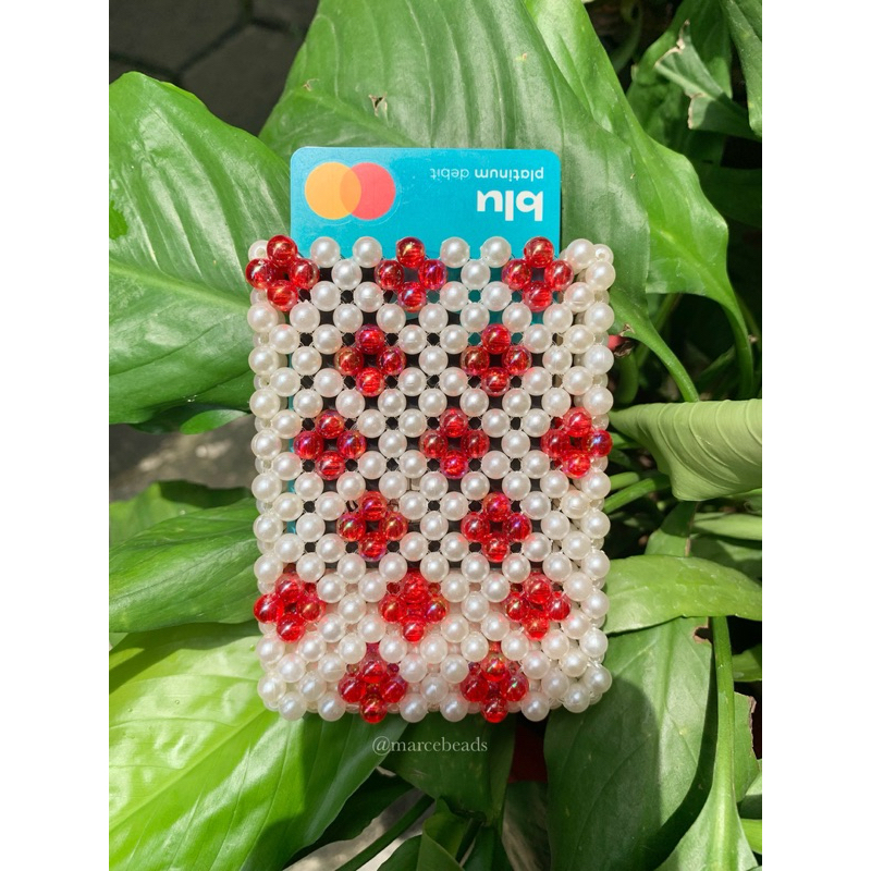 Card wallet beaded-Dompet kartu manik manik
