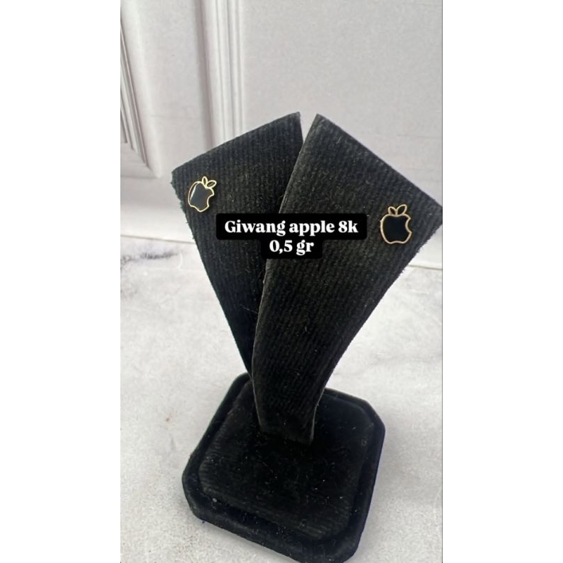 Giwang Apple Hitam Emas 8K