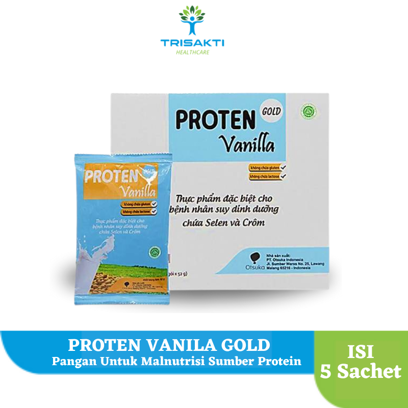 

Proten Gold Susu Tinggi Protein Rasa Vanila 5 Sachet Isi 50 Gram