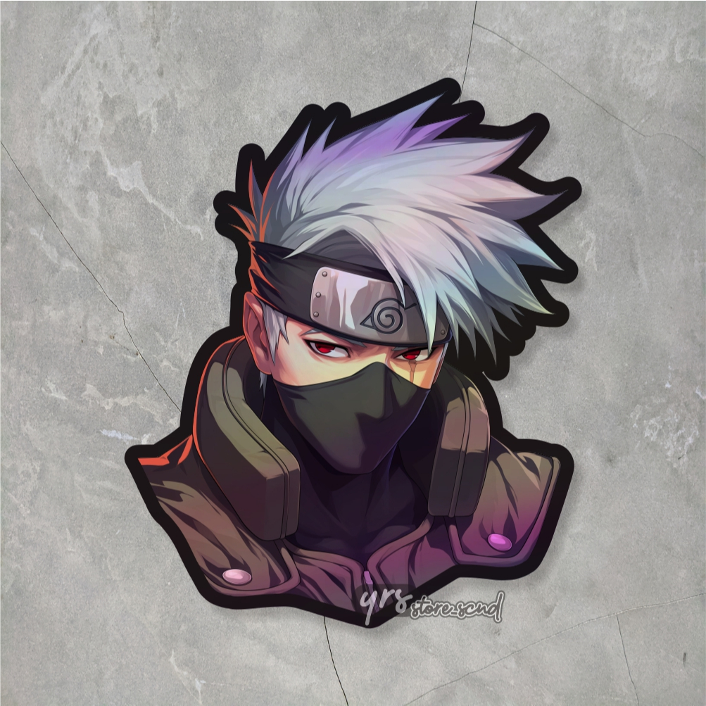 

Sticker Anime Hologram Hatake Kakashi Ukuran +- 5,6 x 6,7 cm sticker case hp laptop dll murah