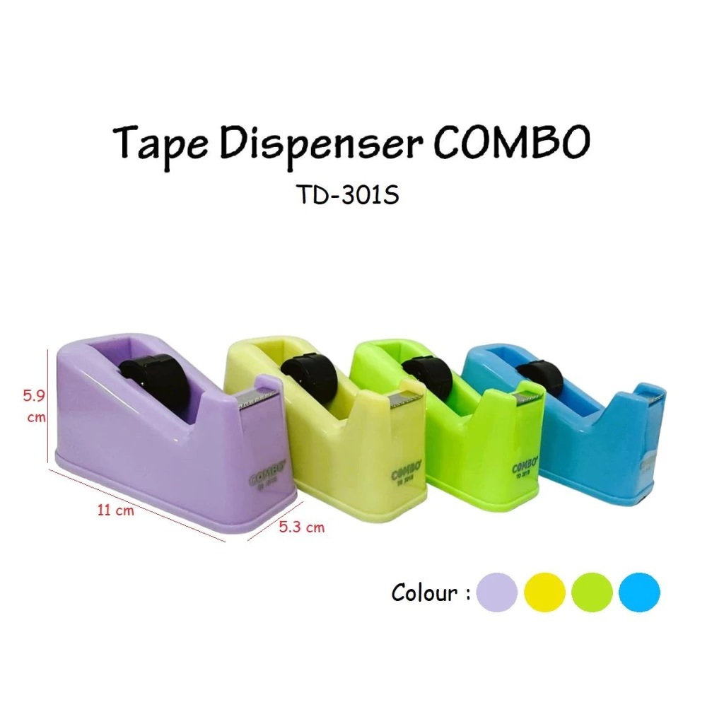 

Tape Dispenser Combo TD-301S/Pemotong Solatip Isolasi Kecil/Tape Dispenser ukuran Kecil