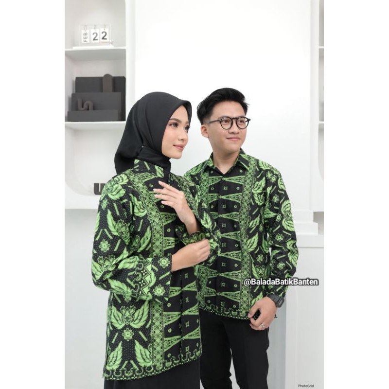 Kemeja dan Atasan Batik Baduy Banten Motif tapak kebo hijau