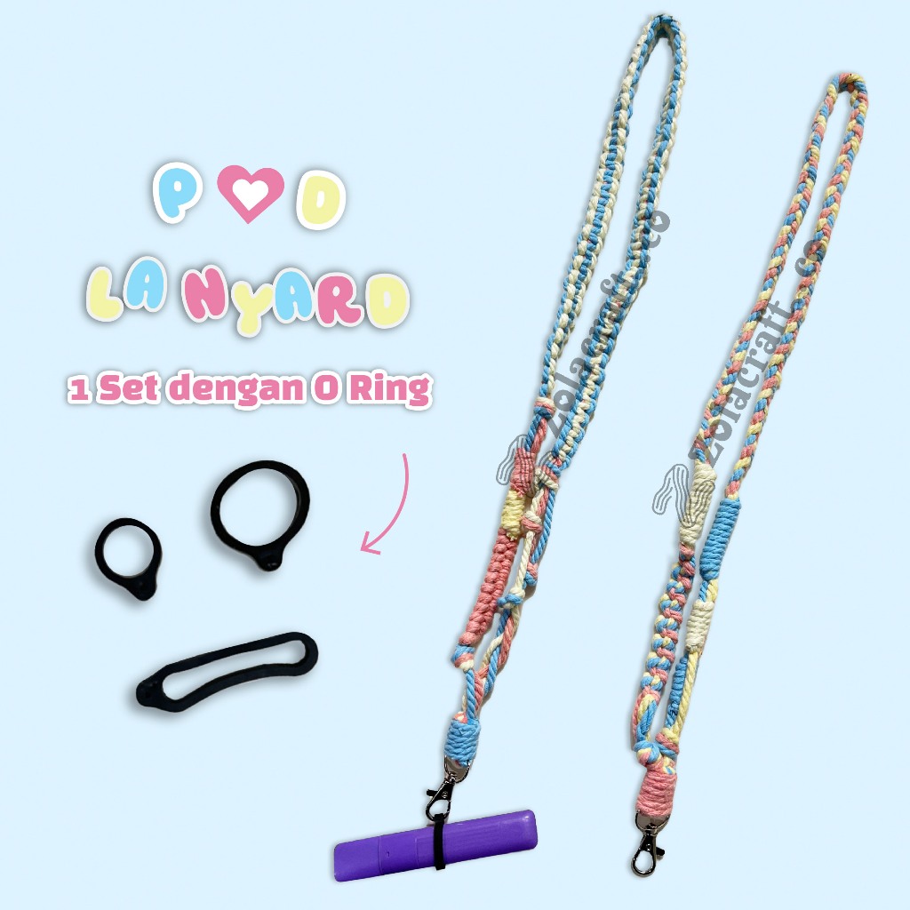

LANYARD ORINGS MACRAME/LANYARD FREE 3 KARET/GANTUNGAN HOLDER/Macrame Lanyard Handmade| Premium | Tali Lanyard