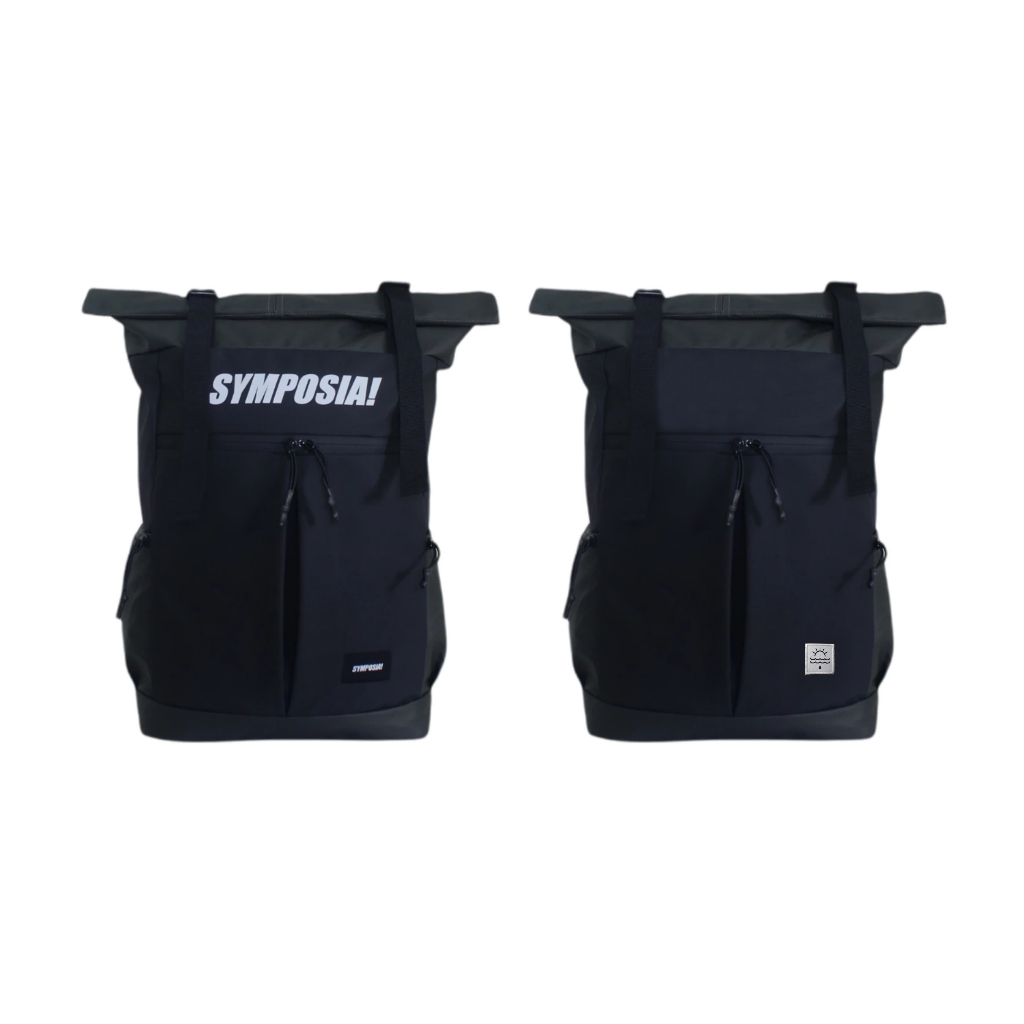 Waterproof Roll Top Backpack - Cordura Bimo D1000 - Black - Symposia
