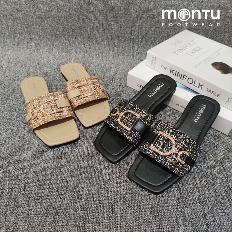 Sandal Teplek Flat Wanita Sendal Wanita Model Rajut ~ Montu Footwear