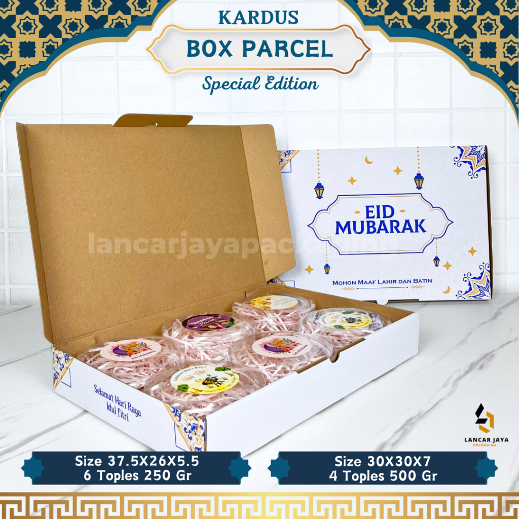 

Box Hampers Cetak Idul Fitri Dus Kemasan Parcel Motif Lebaran Eid Mubarak Isi Toples 250 500 gram