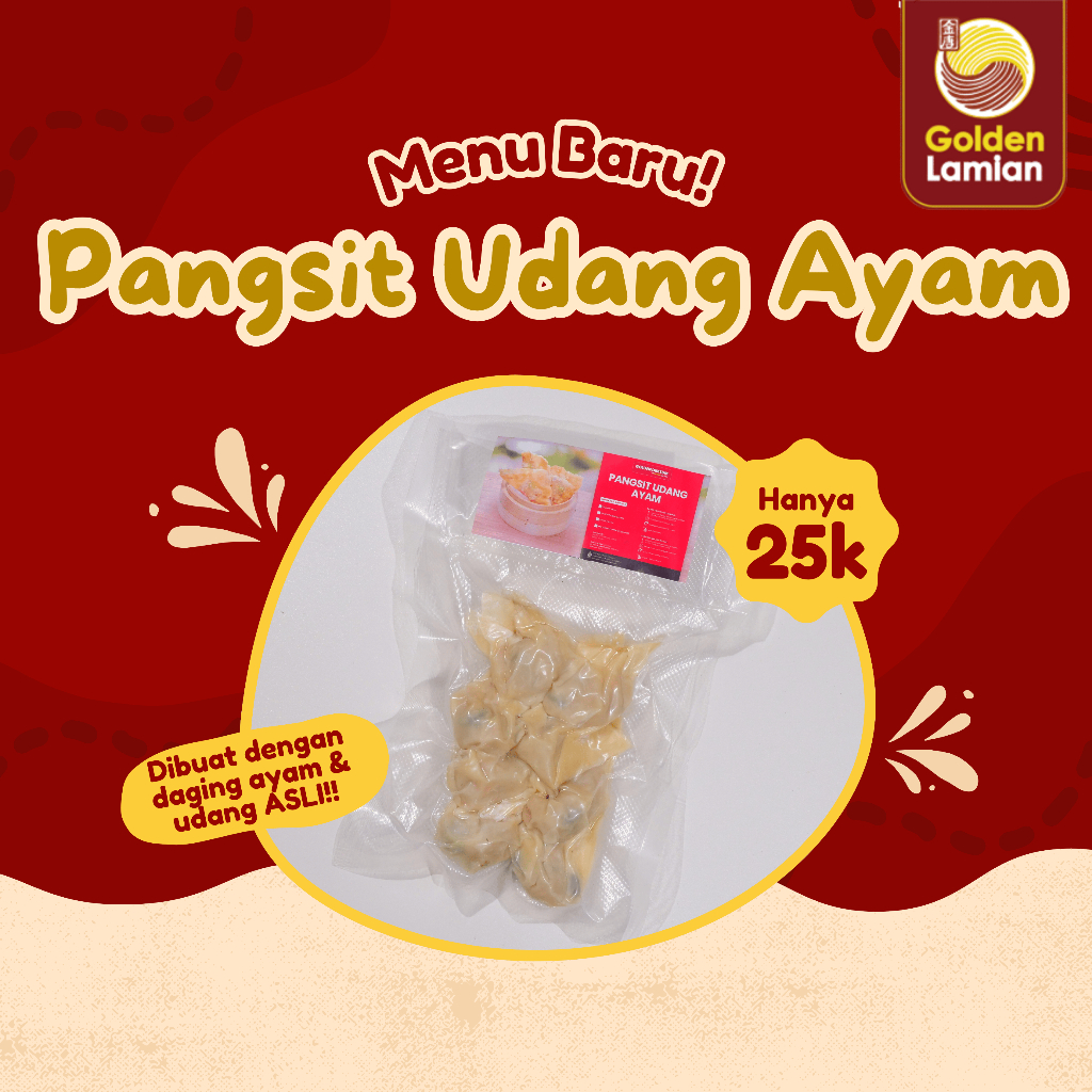 

Golden Lamian Dimsum Pangsit Udang Ayam Isi 8 Pcs Frozen Halal