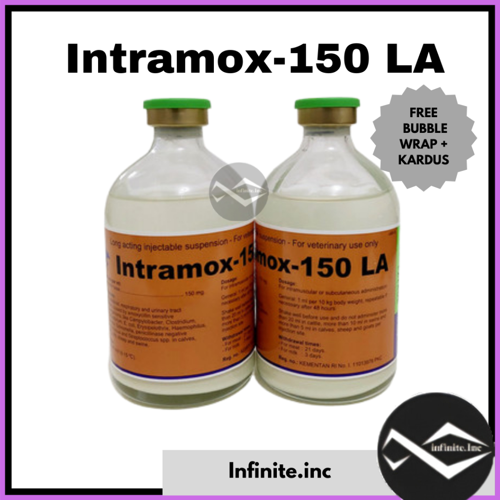 INTRAMOX-150 LA 100ml Amox Antibiotik Intramox 150 100 ml Obat Infeksi